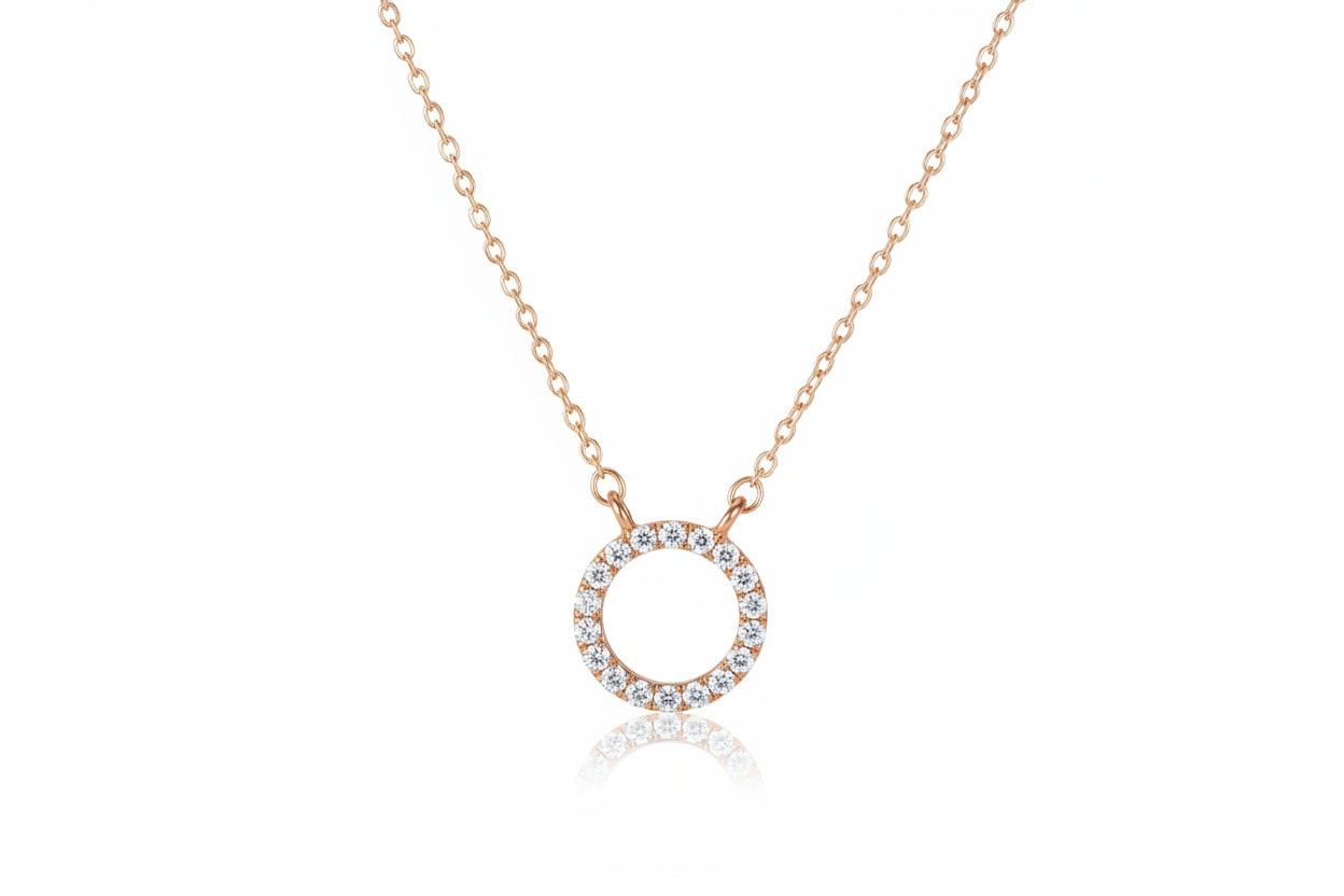Women's Stone Pendant with Chain Micro Plating